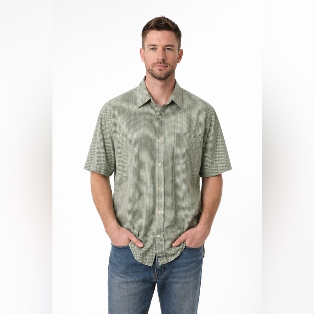 Structure Superior Quality Clothing Men’s XL Short Sleeve Shirt Green White